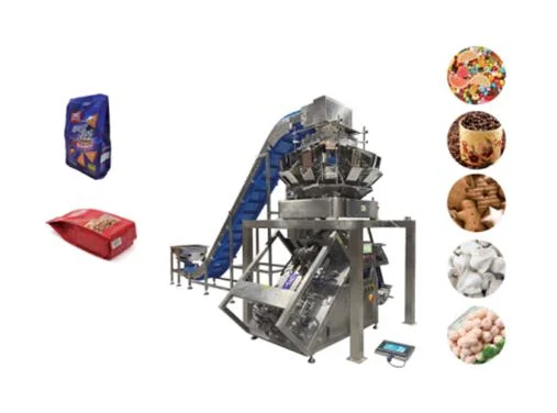 Automatic Inclined Vertical Form Fill Seal Packing Machine Live Fish Frozen Poultry Seafood Peanut Butter Pouch Filling Machinery Food Packaging Machines