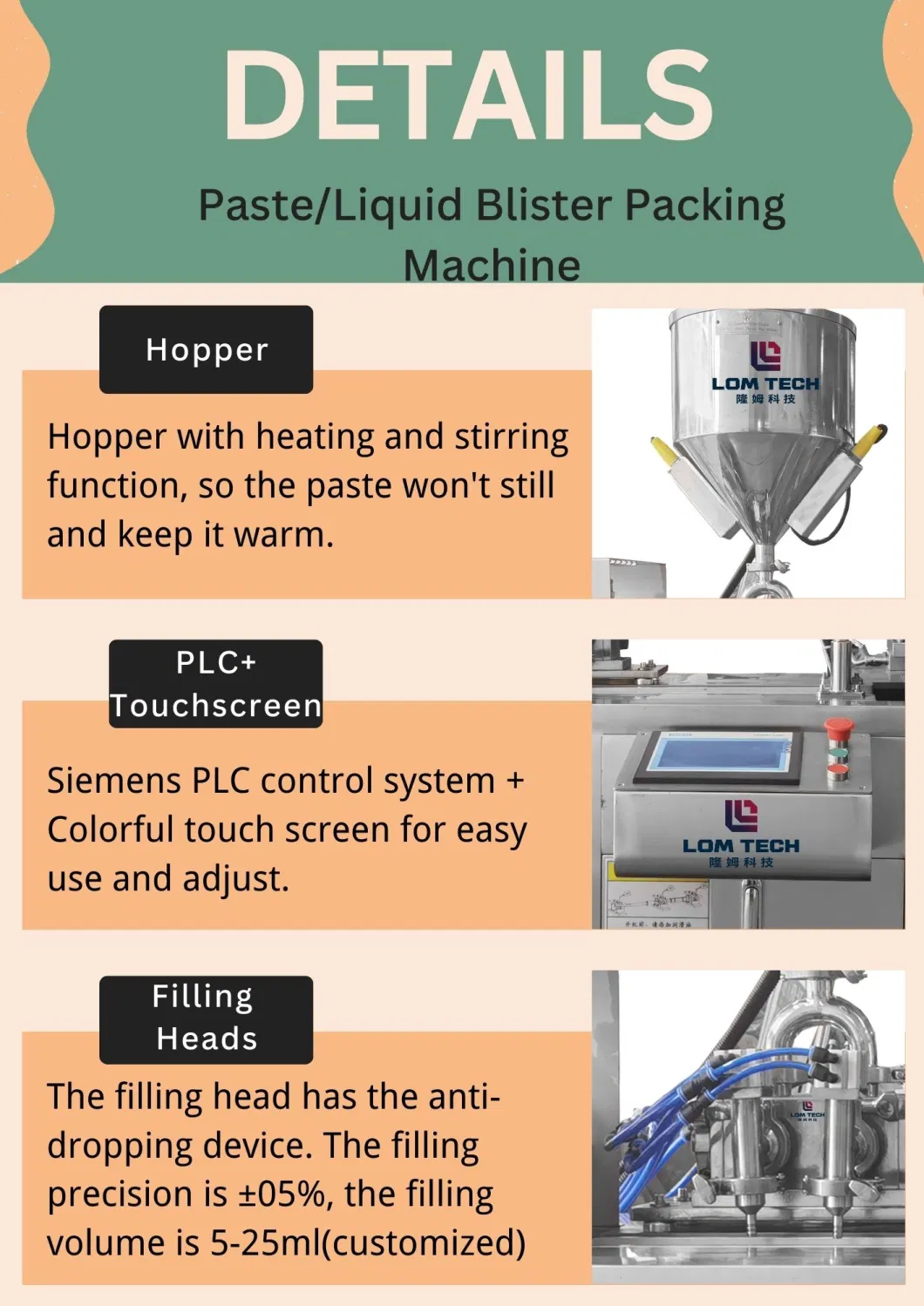 Hot Selling Butter Bee Oil Thermoforming Liquid Honey Paste Automatic Blister Packaging Machine
