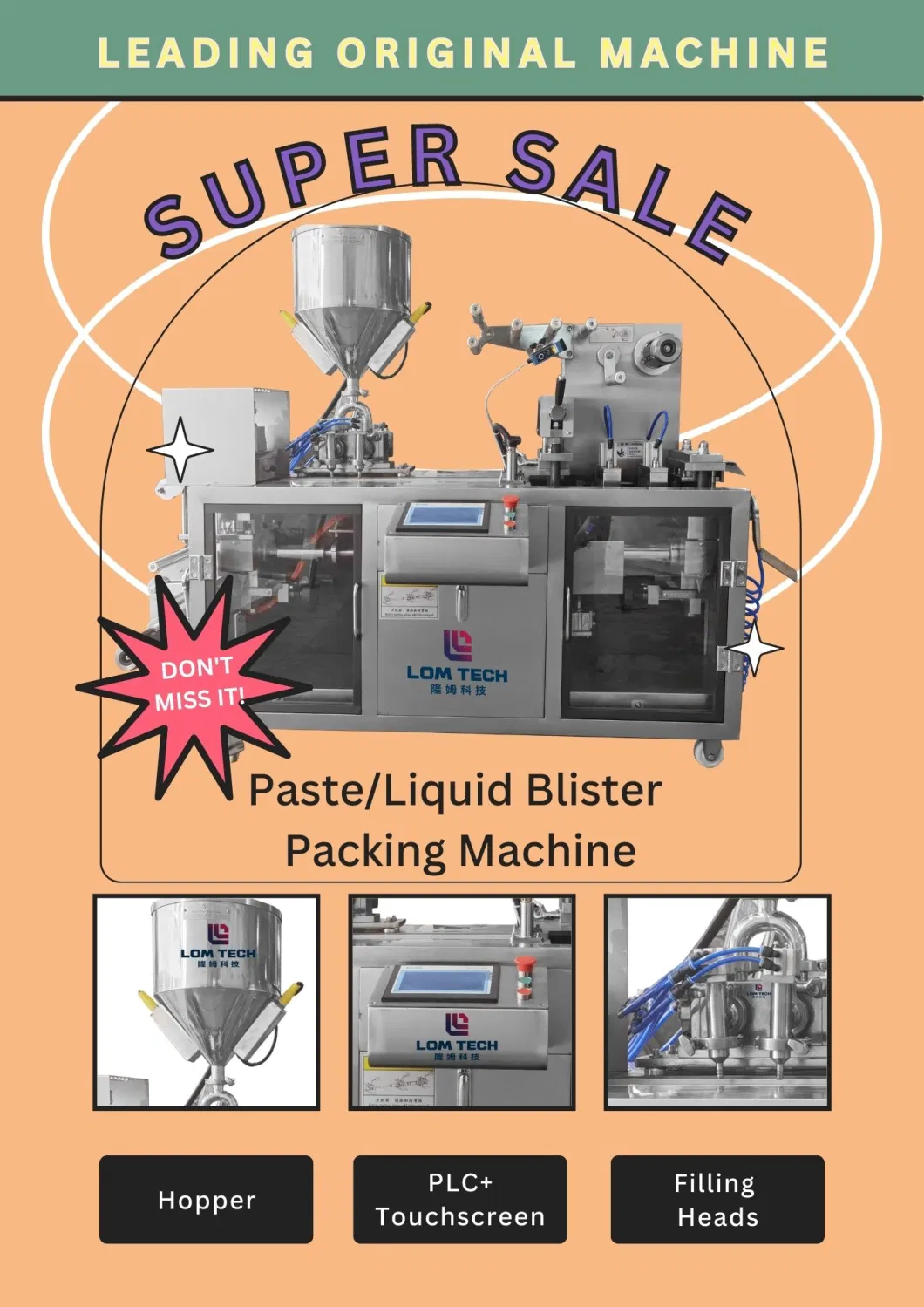 Hot Selling Butter Bee Oil Thermoforming Liquid Honey Paste Automatic Blister Packaging Machine