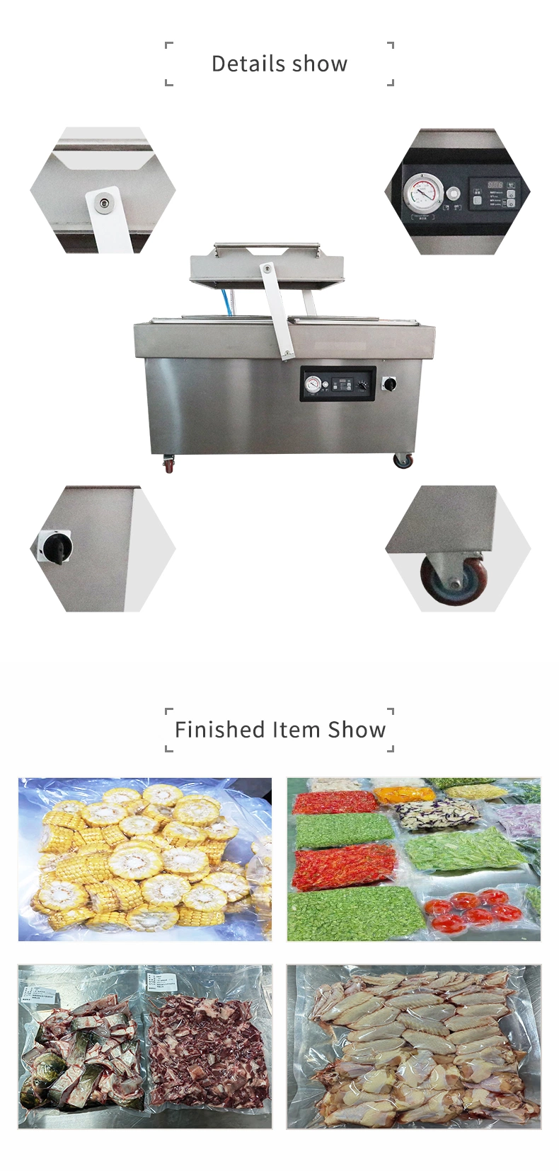 Vegetable Fruit Package Chicken Lamb Beef Meat Ham Sausage Vacuum Packing Machine