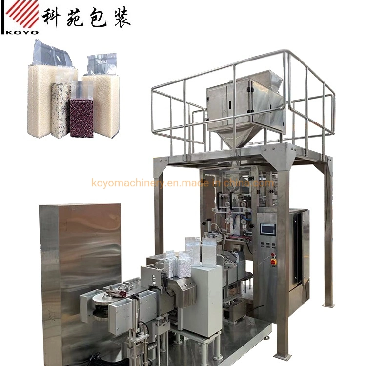 Automatic 10-15kg Brick Bag Vacuum Packing Machine for Filling Packaging Sealing Rice, Coffee Beans, Dry Yeast Powdergrains, Nuts, Fruits, Fish/Shrimp Feed