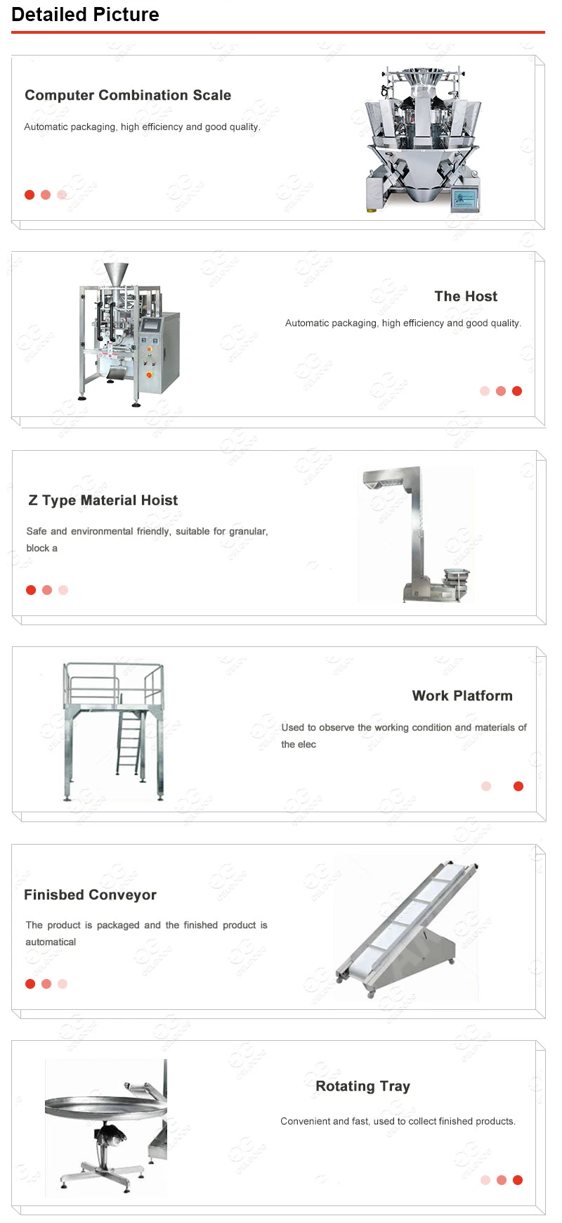 Multiheads Weigher System Full Automatic Vertical Packaging Machine for Small Biscuit