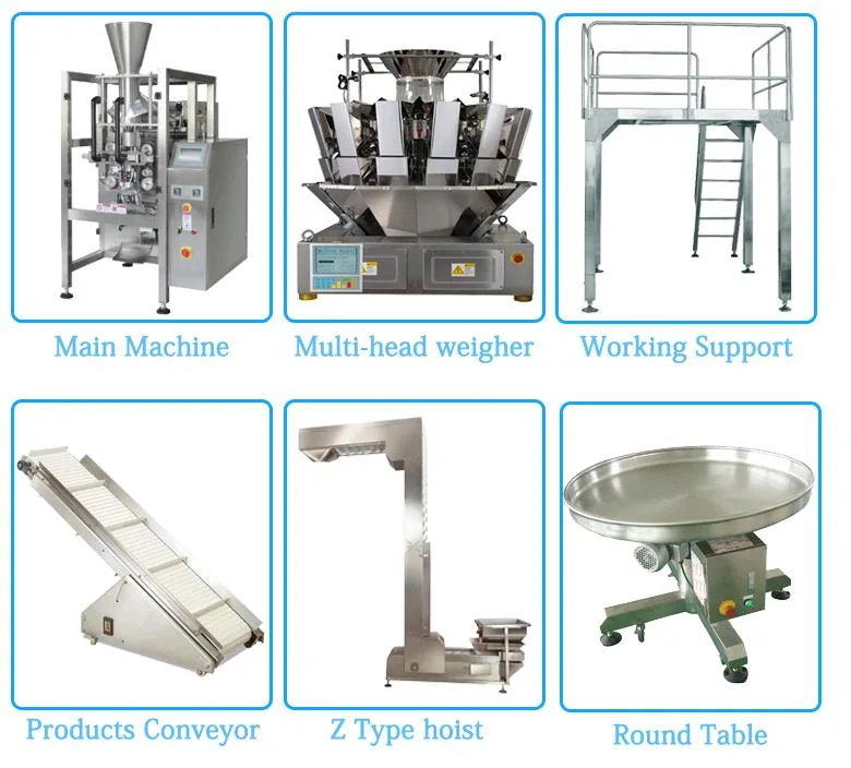 Automatic Filling Weighing Gram Conveyor Arabic Poly Pack Making Thermoforming Vacum Pop Corn Bag Cashew Packing Machine