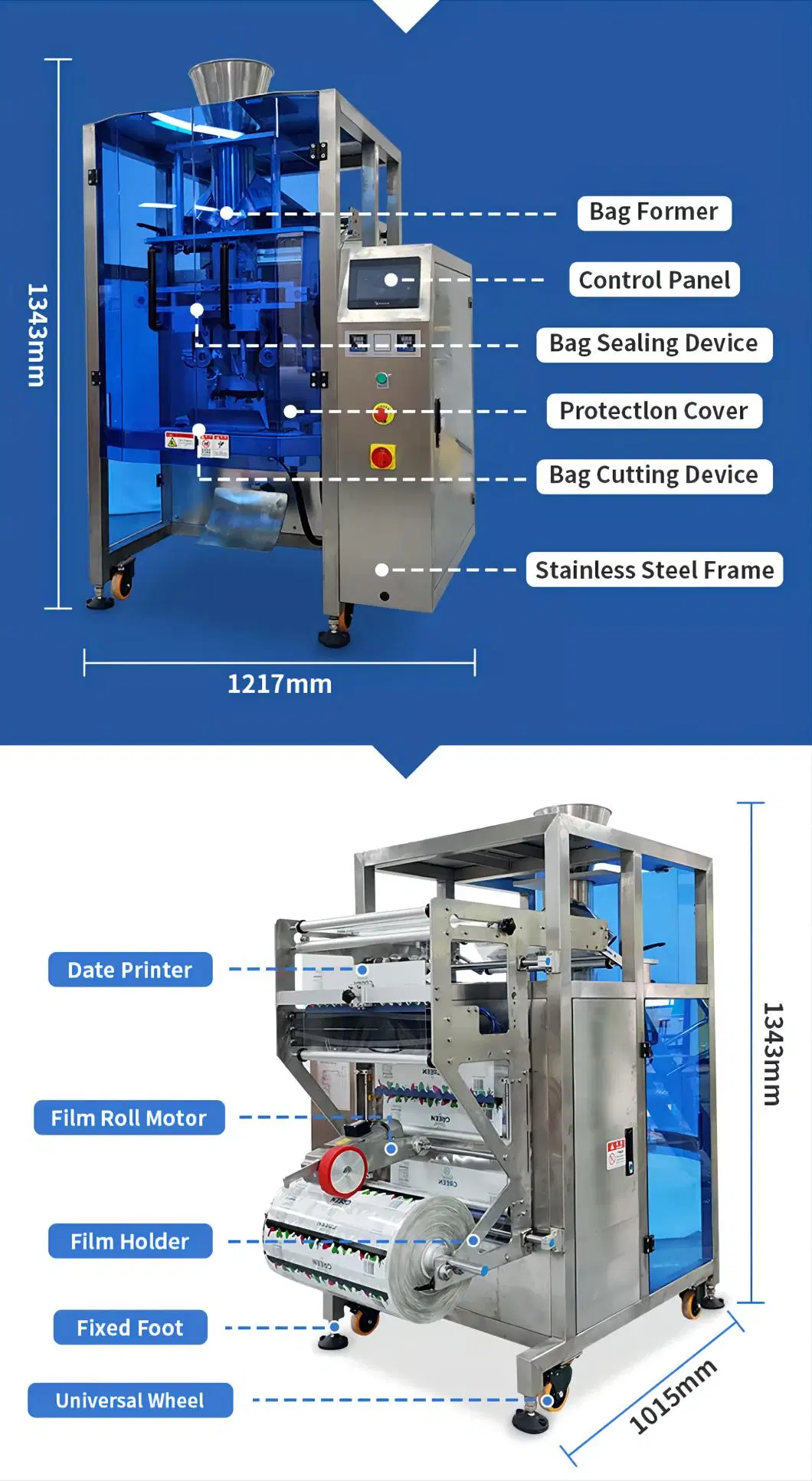 Good Quality Automatic 1kg 2kg Multi-Head Scale Weighing Rice Peanut Snack Chips Packing Machine