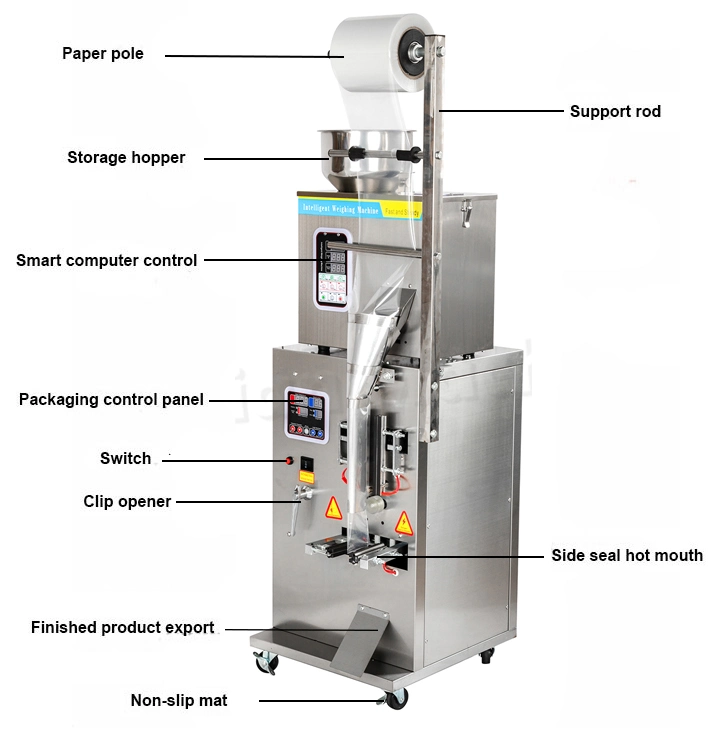 Fzl-100 Vertical Food Snack Beans Grain Rice Nuts Peanut Sugar Beans Salt Granule Coffee Volumetric Filling Packaging Wrapping Packing Sealing Machine