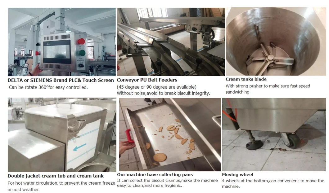 Automatic Cream Biscuit Sandwich Machine with Pillow Packaging Machine Engineers Available to Service Machinery Overseas