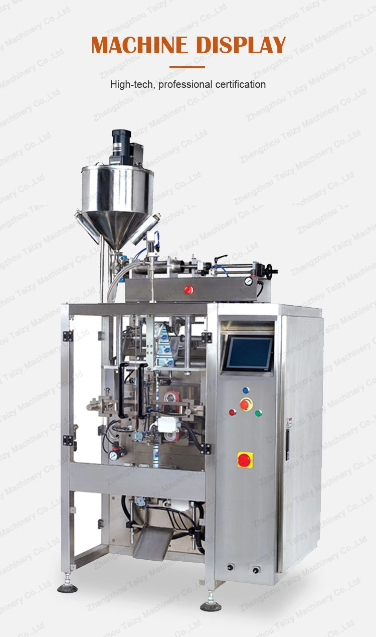 Automated Vertical Tomato Paste Sauce Ketchup Liquid Food Plastic Bag Filling Sealing Packing Machine