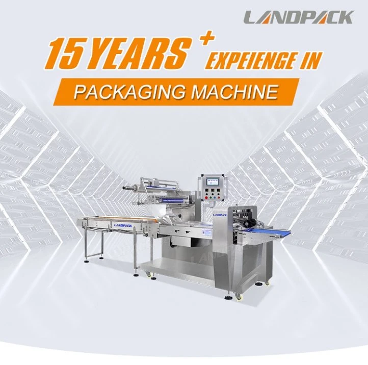 Landpack Lp-800b Biscuits Biscuit Hamburgers Wrapping Packaging Packing Machinery Machine
