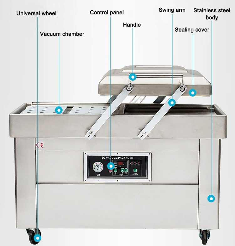 Double Chamber Vacuum Packing Machine Dz-400 for Meat, Beef, Sea Food, Tofu, Mushroom, Peanut, Rice, Chicken