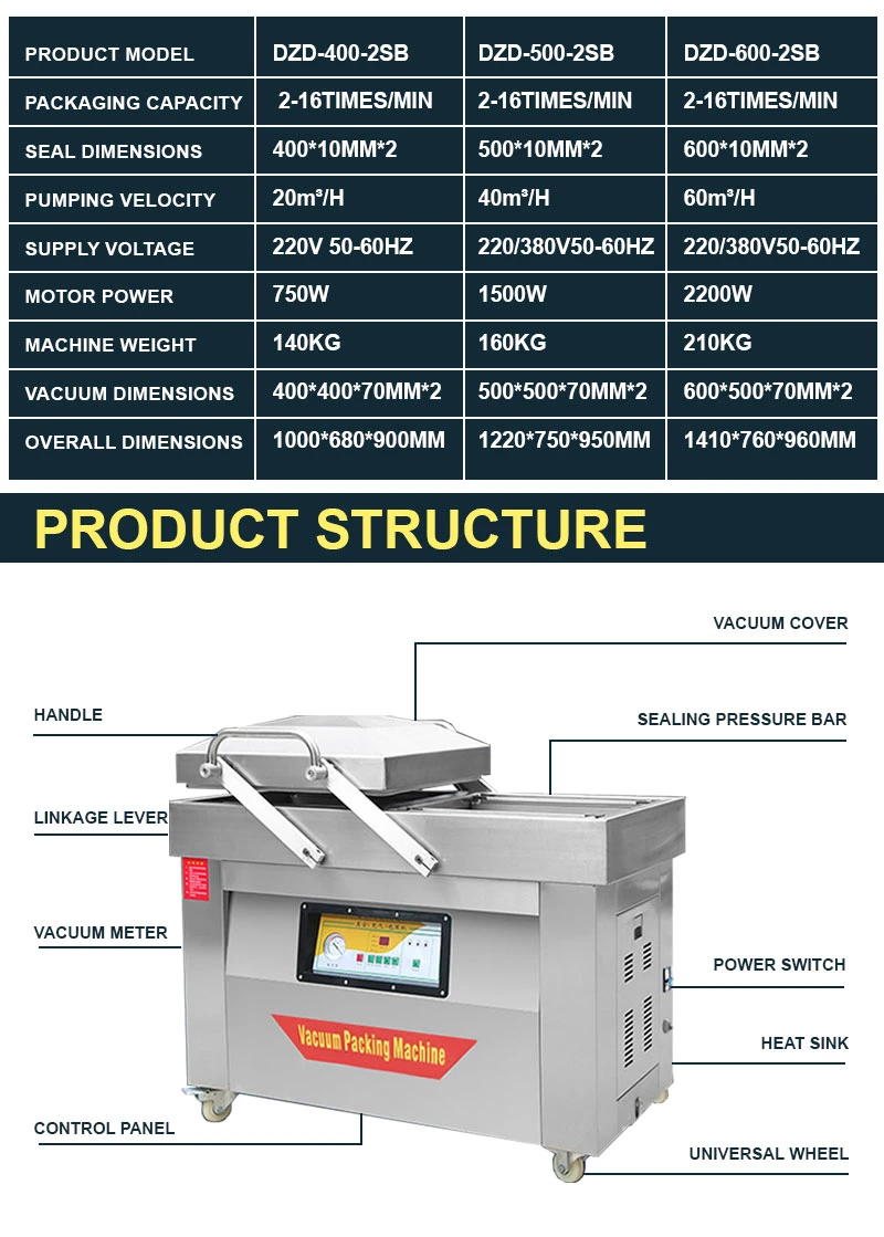 Double Chamber Vacuum Packing Machine/Vacuum Packaging Equipment