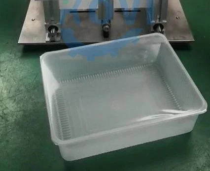 Pneumatic Fast Food Trays Lunch Box Sealer Tray Skin Pack Sealing Machine