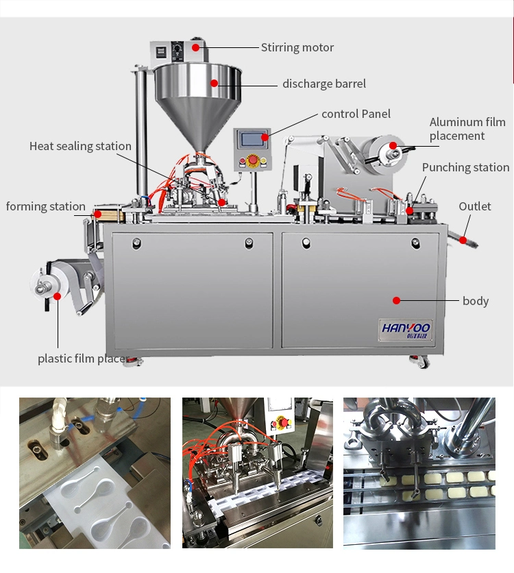 Dpp-120y Automatic Honey/Jam/Butter Liquid Blister Packing Machine