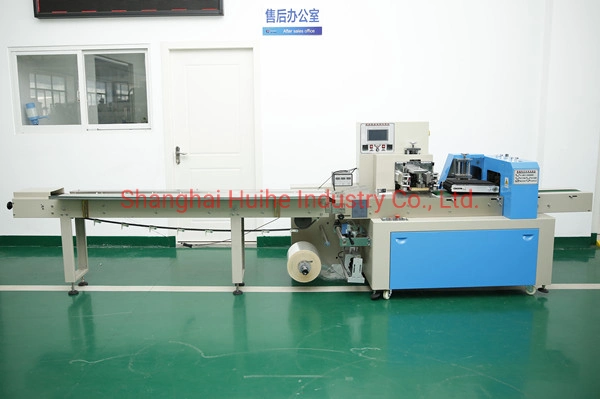 Shanghai Bread Cheese Sandwich Packaging Soap Biscuit Cookie Cakes Flow Packing Machine