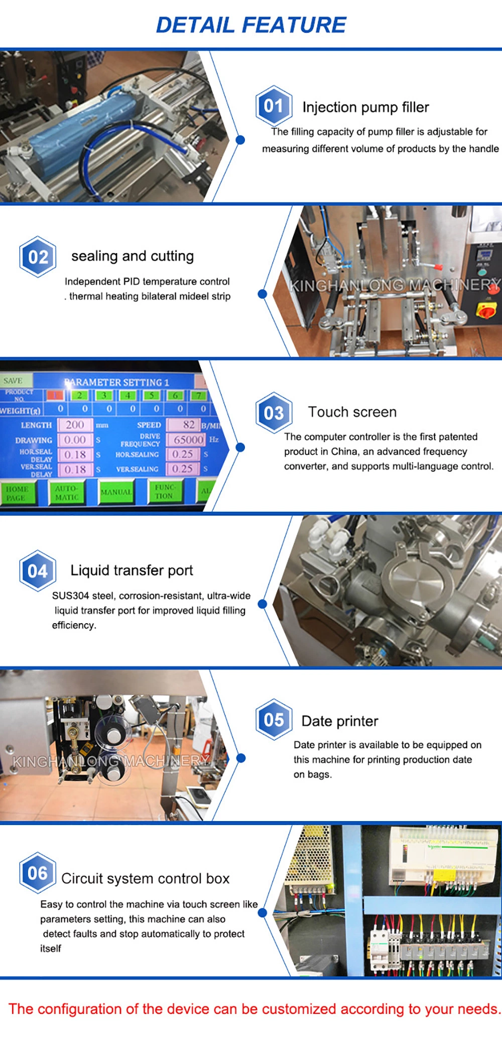 Hot Selling Vertical Automatic Liquid Form Fill Seal Wrapping Flow Packaging Packing Filling Sealing Machine for Curry Sauce Honey Oil Factory Price