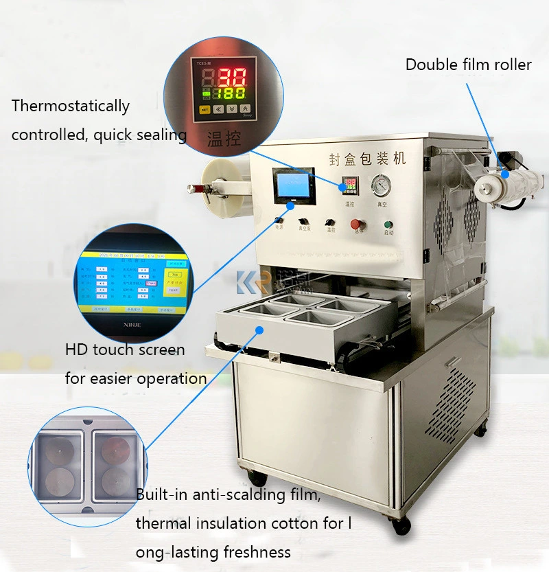 Vacuum Skin Packaging Machine Nitrogen Food Meat Tray Sealer Food Tray Sealing Machine for Dry Tofu Fruit Egg Packaging Machines