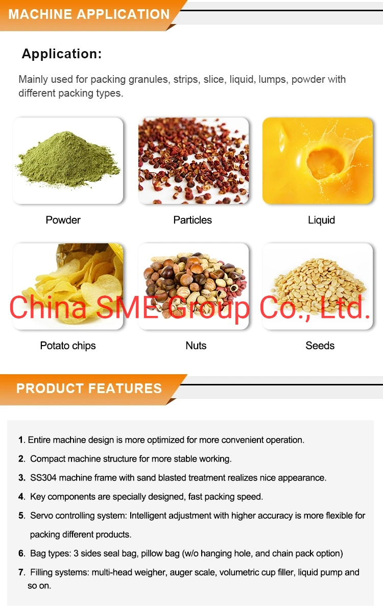 Automatic Vertical /Food/Snack/Beans/ Grain/Rice/Nuts/Peanut/Sugar/Beans/Salt /Granule Volumetric Filling Packaging Machine Sealing Machine Packing Machine