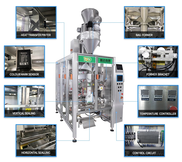 Automatic Inclined Vertical Form Fill Seal Packing Machine Live Fish Frozen Poultry Seafood Peanut Butter Pouch Filling Machinery Food Packaging Machines