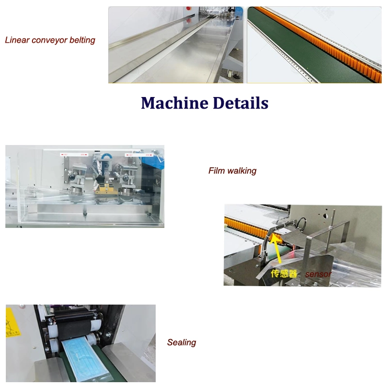 Horizontal Flow Pillow Wrapper Packing Machinery Burger Bun Biscuit/Wafer/Cookie/Sliced Bread/Moon Cake/Bun Small Food Packaging Wrapping Machine