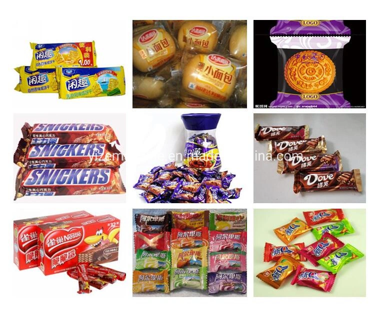 Chocolate Candy Bar Wet Wipes Flow Pack Packaging Machine Flow Wrap Pita Bread Wafer Biscuit Packing Machine
