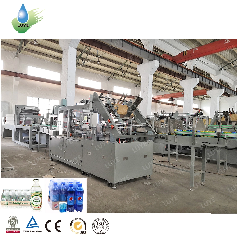 High Speed Fully Automatic Beer Beverage Water Dairy Condiment Bottle Cartons Case Packer Packaging Machine