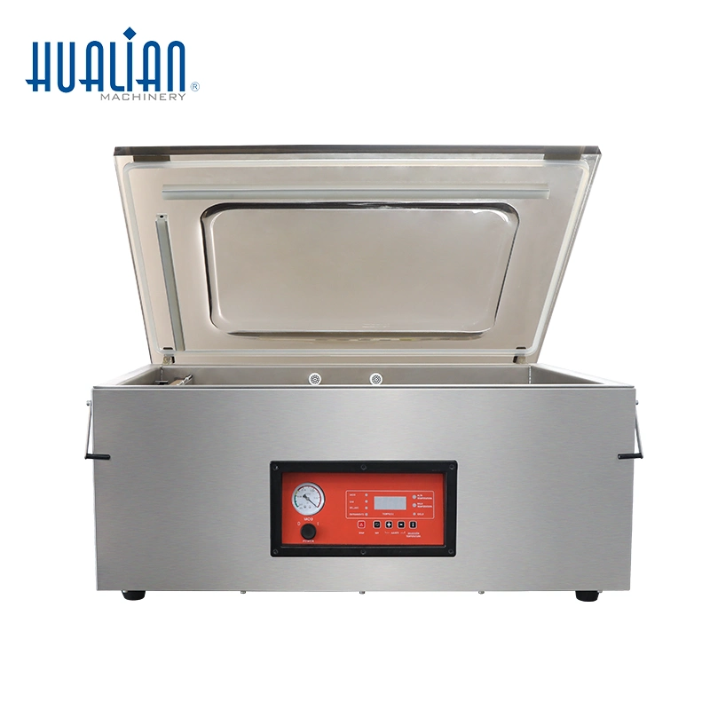 Dzq-900t Hualian Chamber Kitchen Big Meat Vegetable Sausage Vacuum Sealing Sealer Packing Packaging Machine