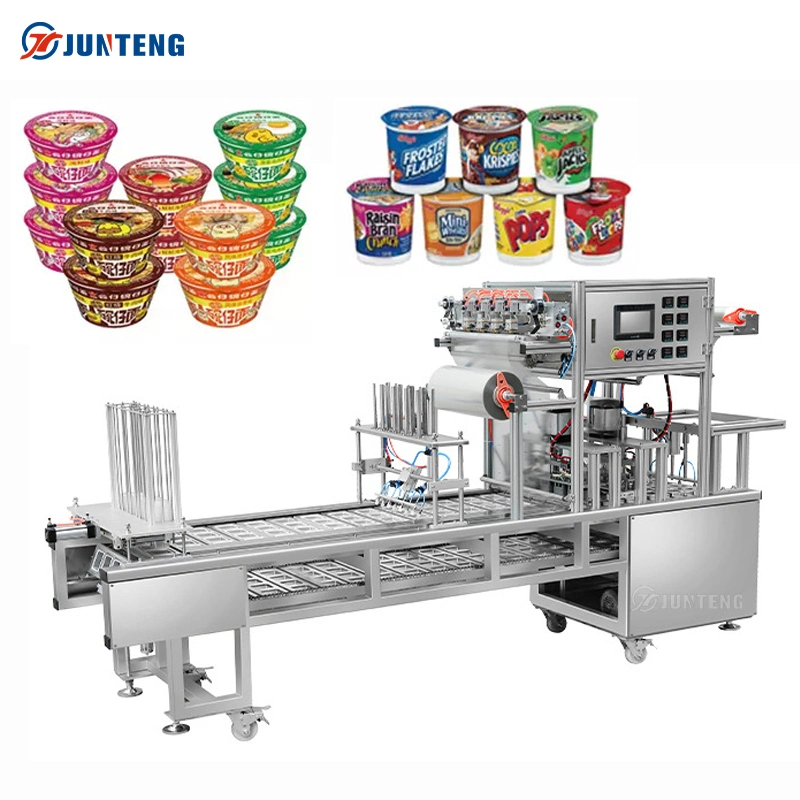 Sandwich Packing Film Cut Around Container Heat Seal Linear Type Tray Sealing Machine