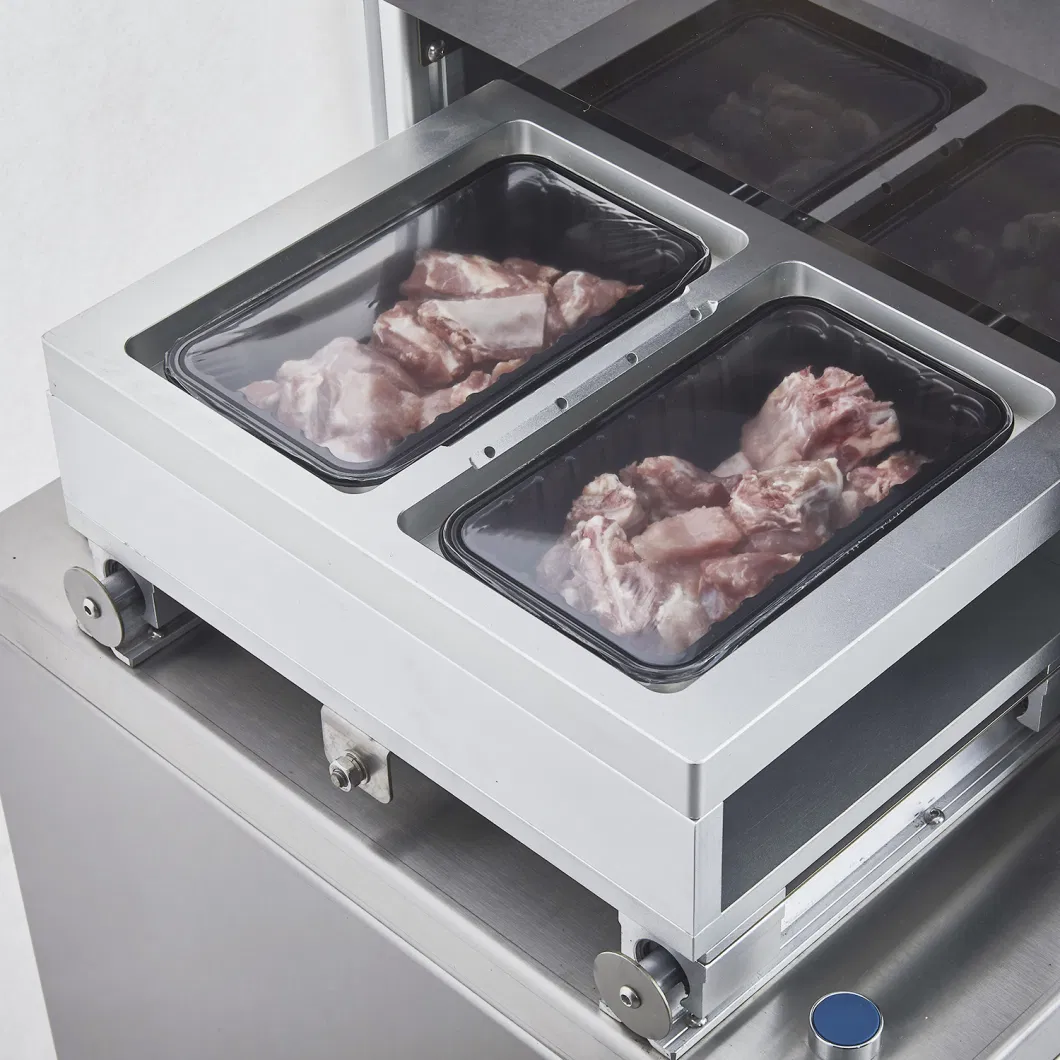 Ready Meals Fresh-Keeping Gas Flushing Semi-Automatic Tray Sealing Machine