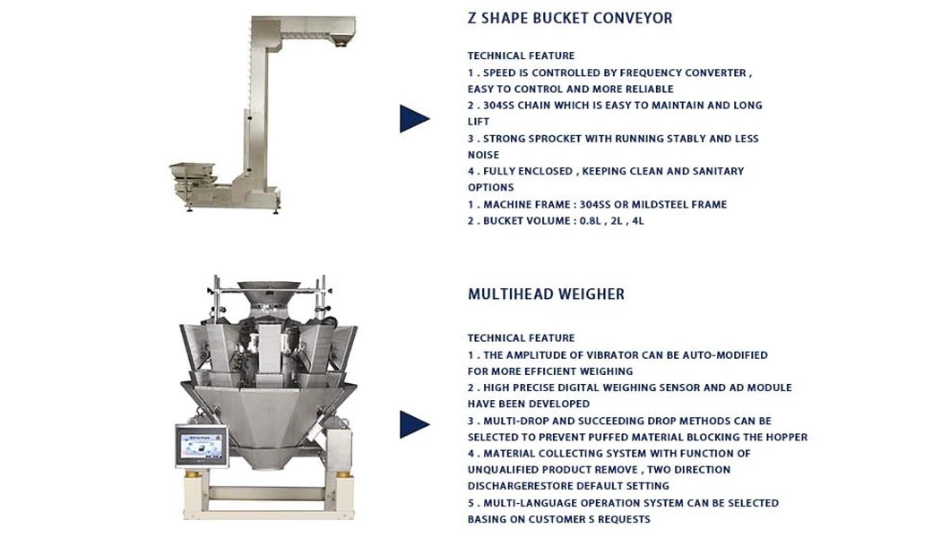 500g 1kg Frozen Vegetables Frozen Food Weighing Premade Bag Packing Automatic Packing Machine