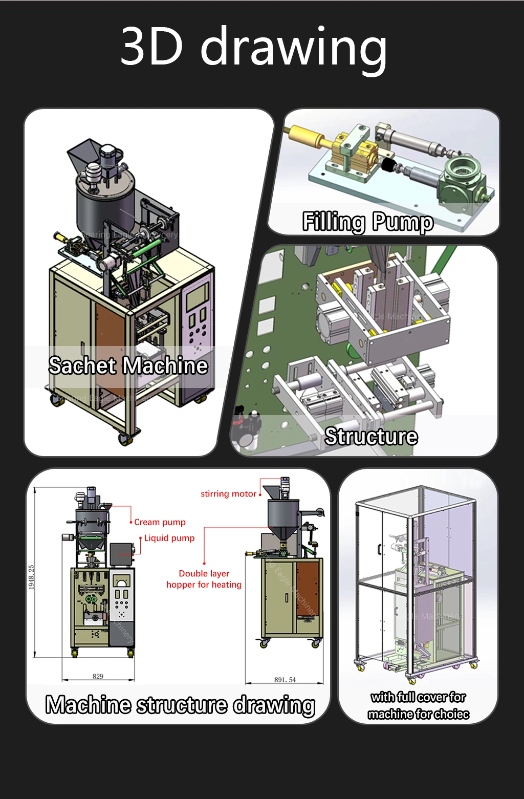 Automatic Powder Sachet Packaging Machine Chicken Desiccant Essence Sugar Vertical Pouch Packing Machine