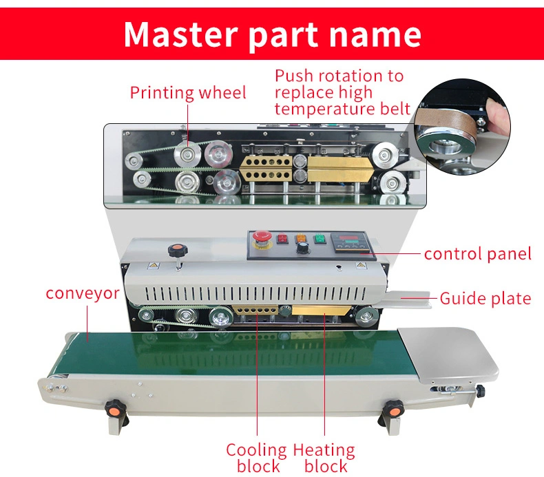 Factory Electronic Continuous Film Sealing Machine for Food Fruit Beverage Package