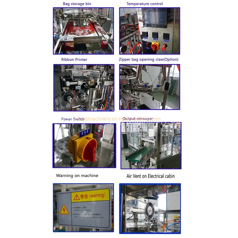 Automatic 1~2kg Rice Seeds, Food Grains, Seed Filling Doypack Bag Rotary Packing Packaging Sealing Machine Equipped with Vertical Cup Filler