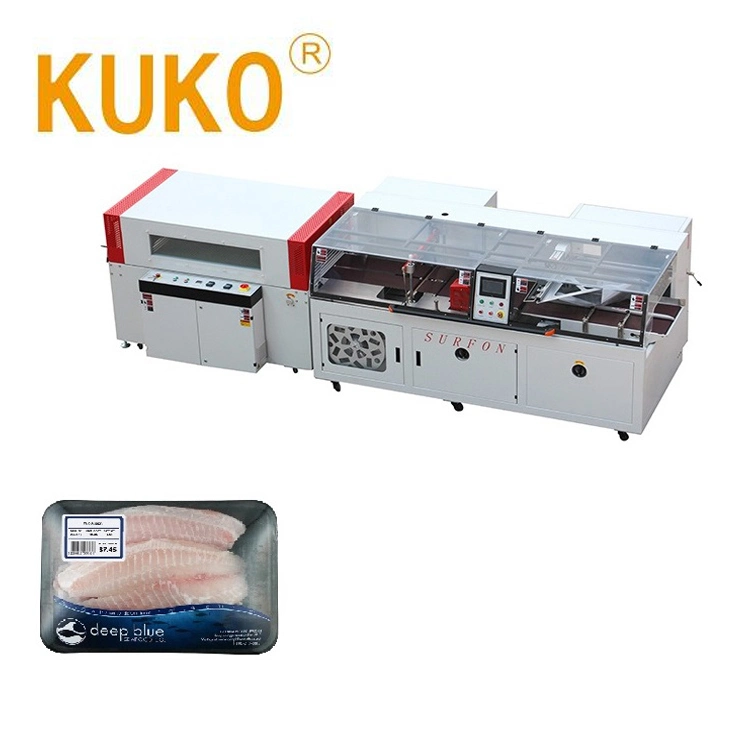 High Speed Shrink Wrapping Machine for Pizza Boxes Minced Meat Fresh Seafood Commodity Products Pack