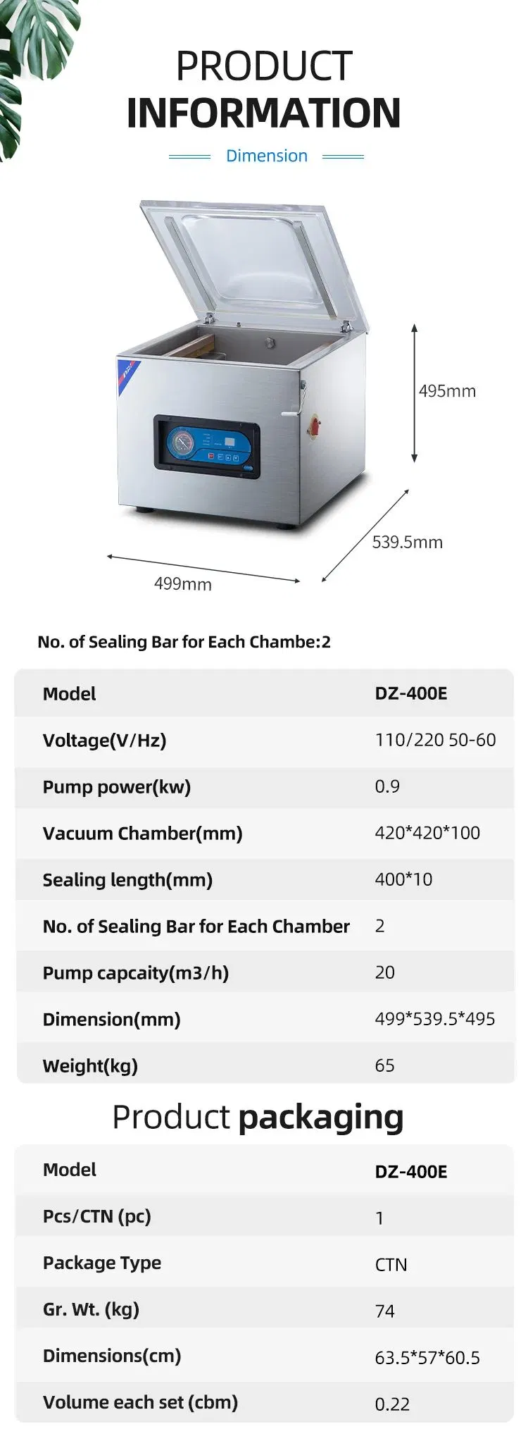 Dried Fruit Vacuum Sealer High Quality Frozen Commercial Automatic Vacuum Packing Machine