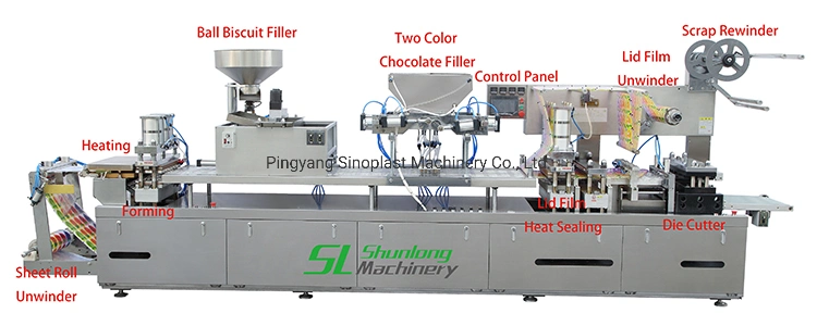 Customized SL-420b Chocolate Biscuit Lollipop Half Egg Blister Packaging Machine Thermoforming Machine