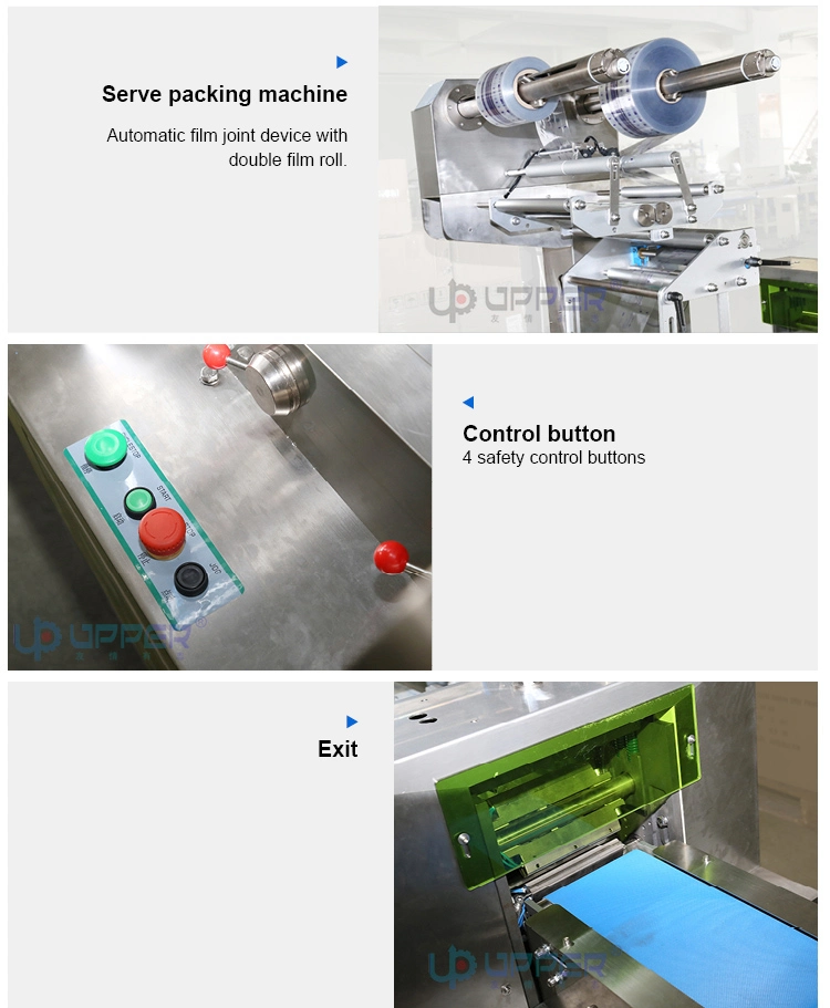 Pillow Automatic Horizontal Chocolate Bar Cake Wafer Biscuit Cookiesoap Shrink Cartoning Flow Packaging Line Food Packer Flow Pack Wrap Packing Wrapping Machine