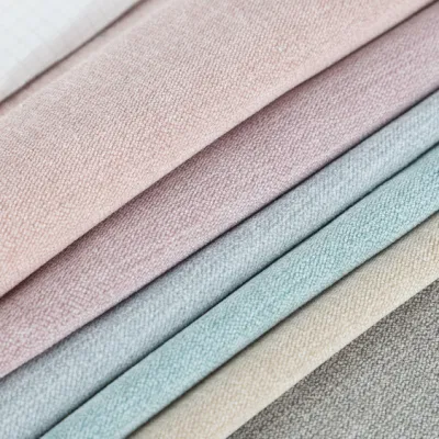 100% Polyester Printed Flame Retardant Fireproof Durable Blackout Imitation Premium Linen Look Upholstery Fabric Solid Color Living Room Curtain Fabric