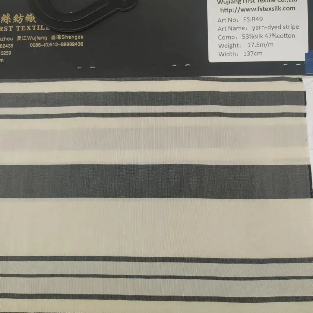 Oeko Tex 100 Certificate High Grade Quality Yarn Dyed Silk Polyester Check Fabric, Yarn Dyed Polyester Silk Blend Fabric, Check Fabric for Shirts