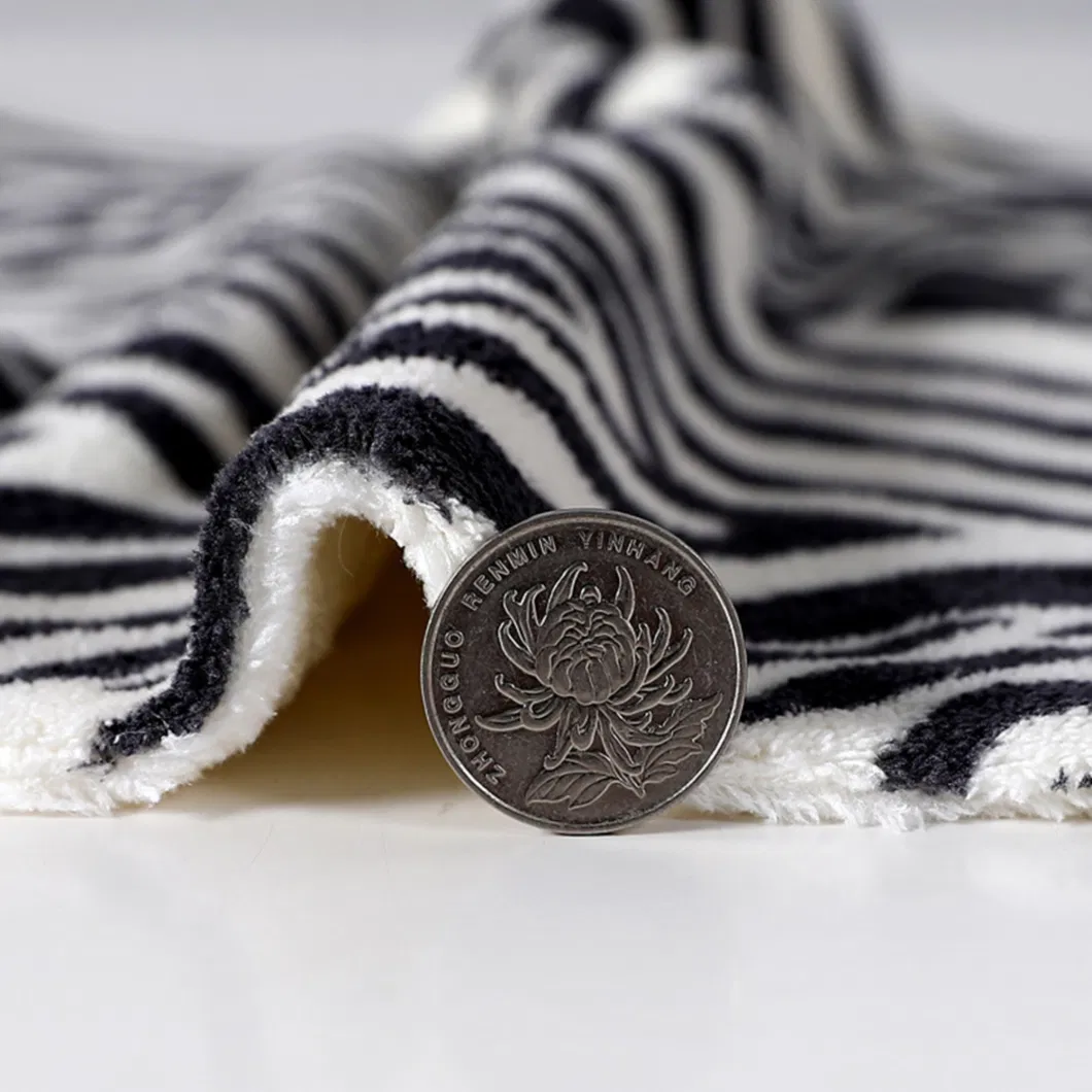 Polyester Brocade Printed Zebra Print Pajamas Four-Piece Set Thickened Fabric