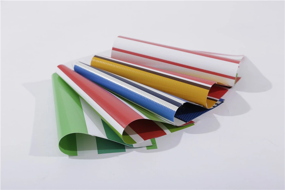 1000d 680GSM 2.05m PVC Coated Polyester Color Striped Vinyl Tarpaulin, Tent Awning Fabric for Sunshade