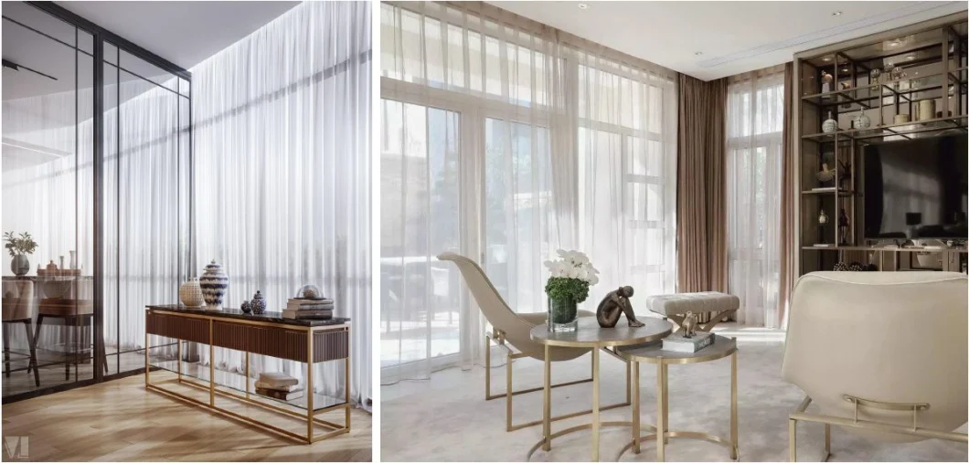 Modern Design Polyester Living Room Bedroom Upholstery Sheer Curtain Fabric