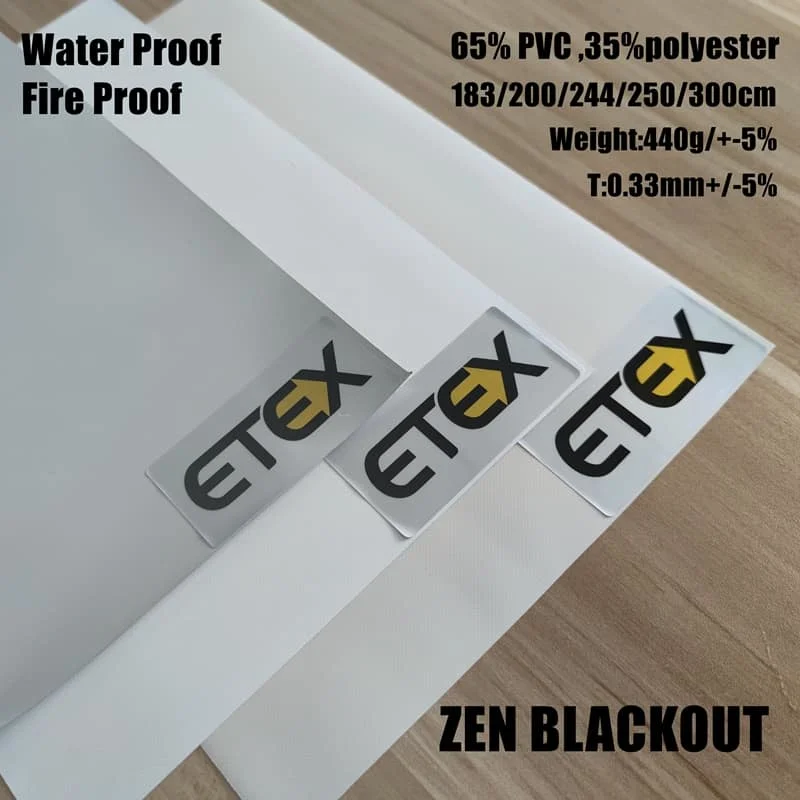Plain 35% Polyester 65% PVC Zen Blackout