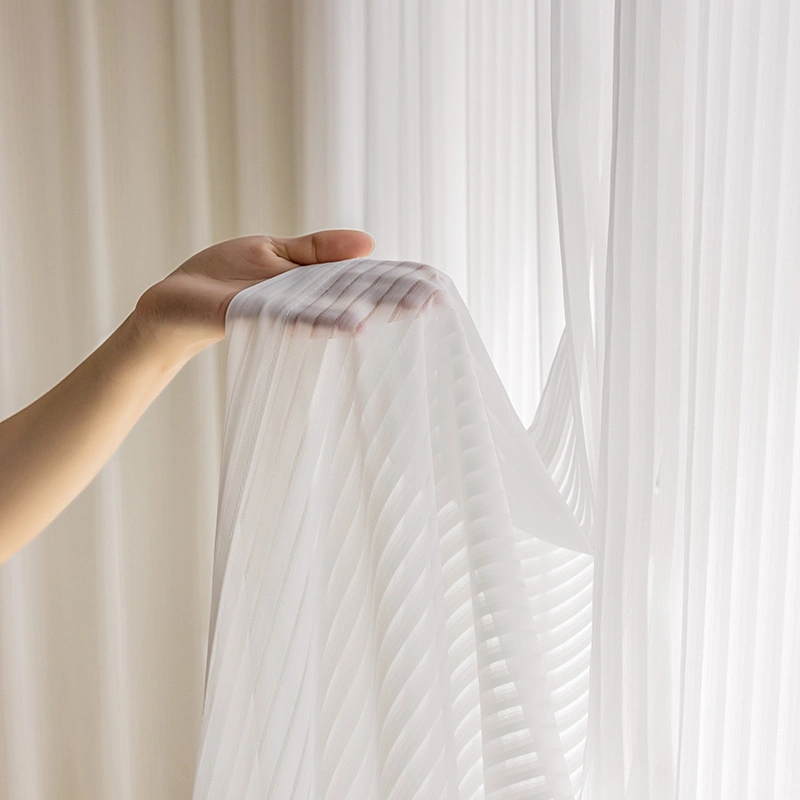 Good Prices White Curtain Decoration Fabric for Yarn Sheer Curtain Embroidered Fabric
