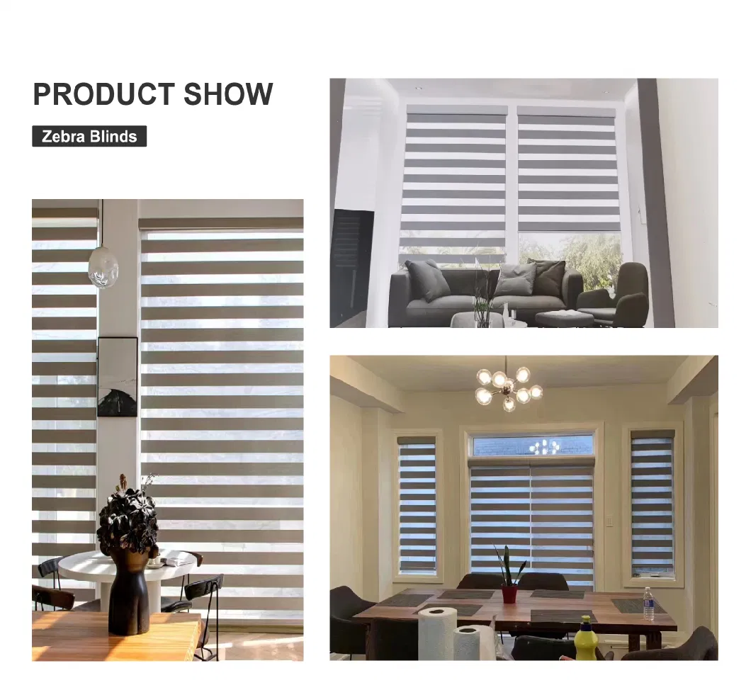 Home Decoration Professional Customization Factory Wholesale Manual or Motorized Polyester Zebra Blinds