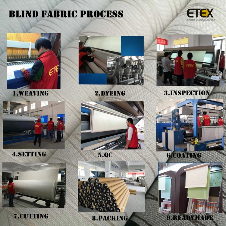 Sunscreen Blinds Fabric for Roller Blinds Fabric Manufacturer Polyester PVC Shades Window Blinds Roll
