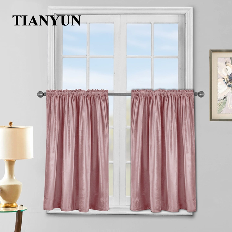French Style Polyester Solid Blackout Curtain Fabric for Door Window