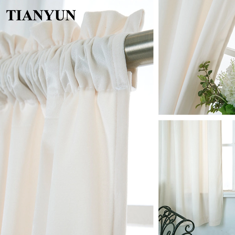 French Style Polyester Solid Blackout Curtain Fabric for Door Window