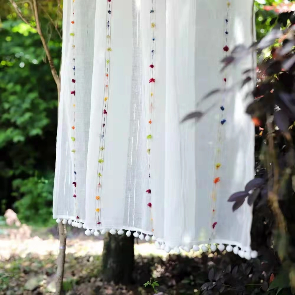 100% Polyester White Color New Pattern Sheer Fabric for Curtain