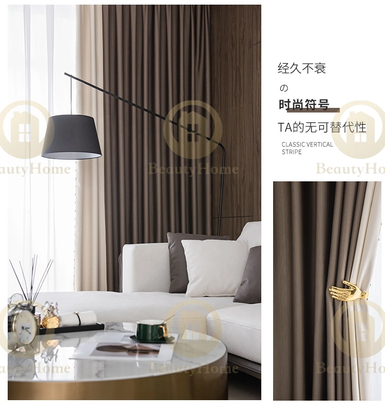 High Standard 2022 Luxury Modern Orange Color Home Living Room Curtain Fabrics with High Shading for Dubai