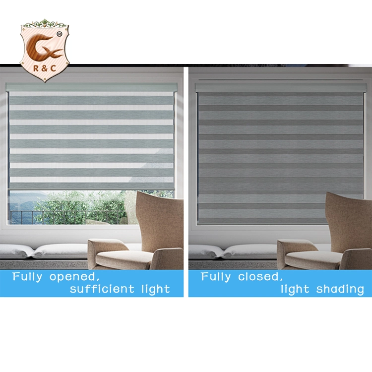 R&C Manufacture Custom Electric Smart Motorized Zebra Roller Blinds