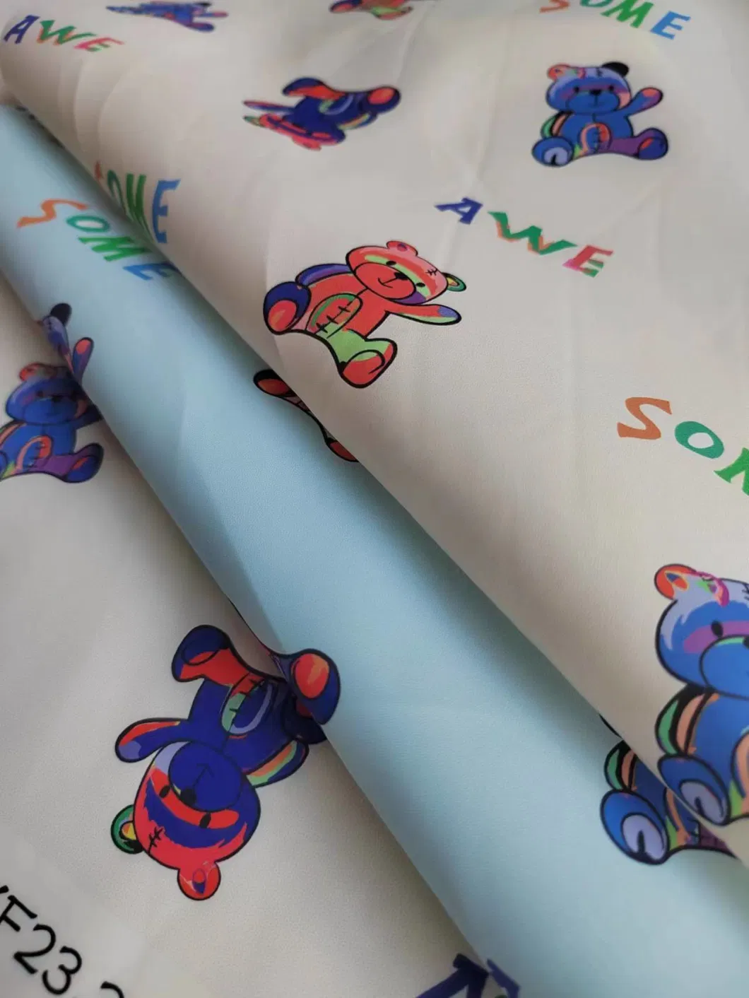 Rainbow Bears Cartoon Digital Printing Polyester Fabric for Garment